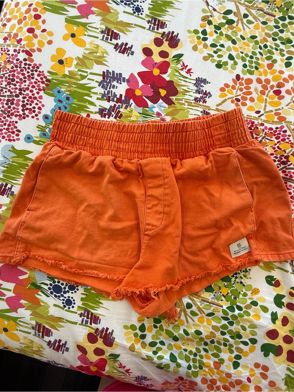 BDG Urban Outfitters Orange Denim Pull On Cutoff Shorts 🦺 🍊